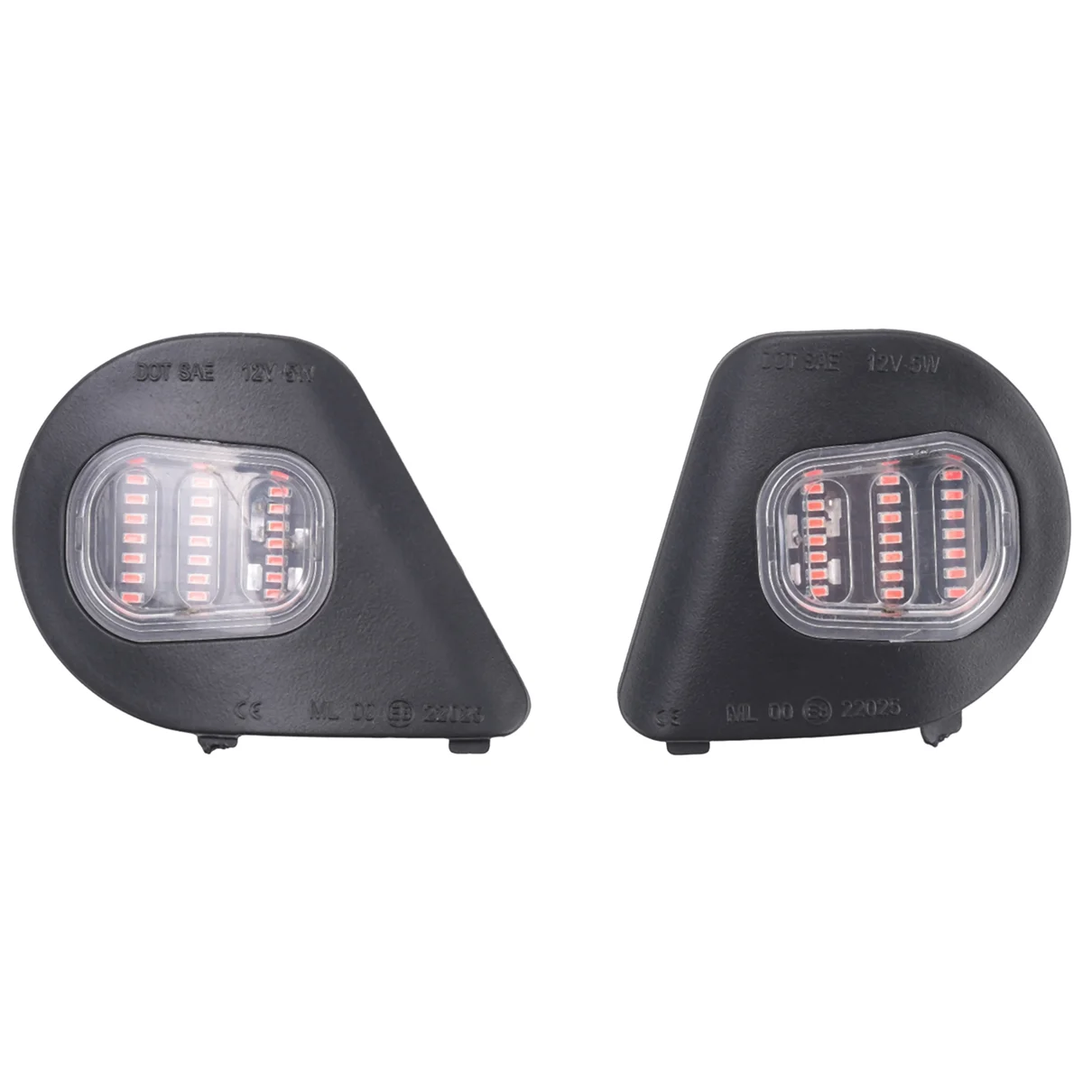 2Pcs Red LED Side Mirror Lights Under Puddle Lamp for 2010-2019 Dodge Ram 1500 2500 3500 4500 5500 68302825AA,68302824AA