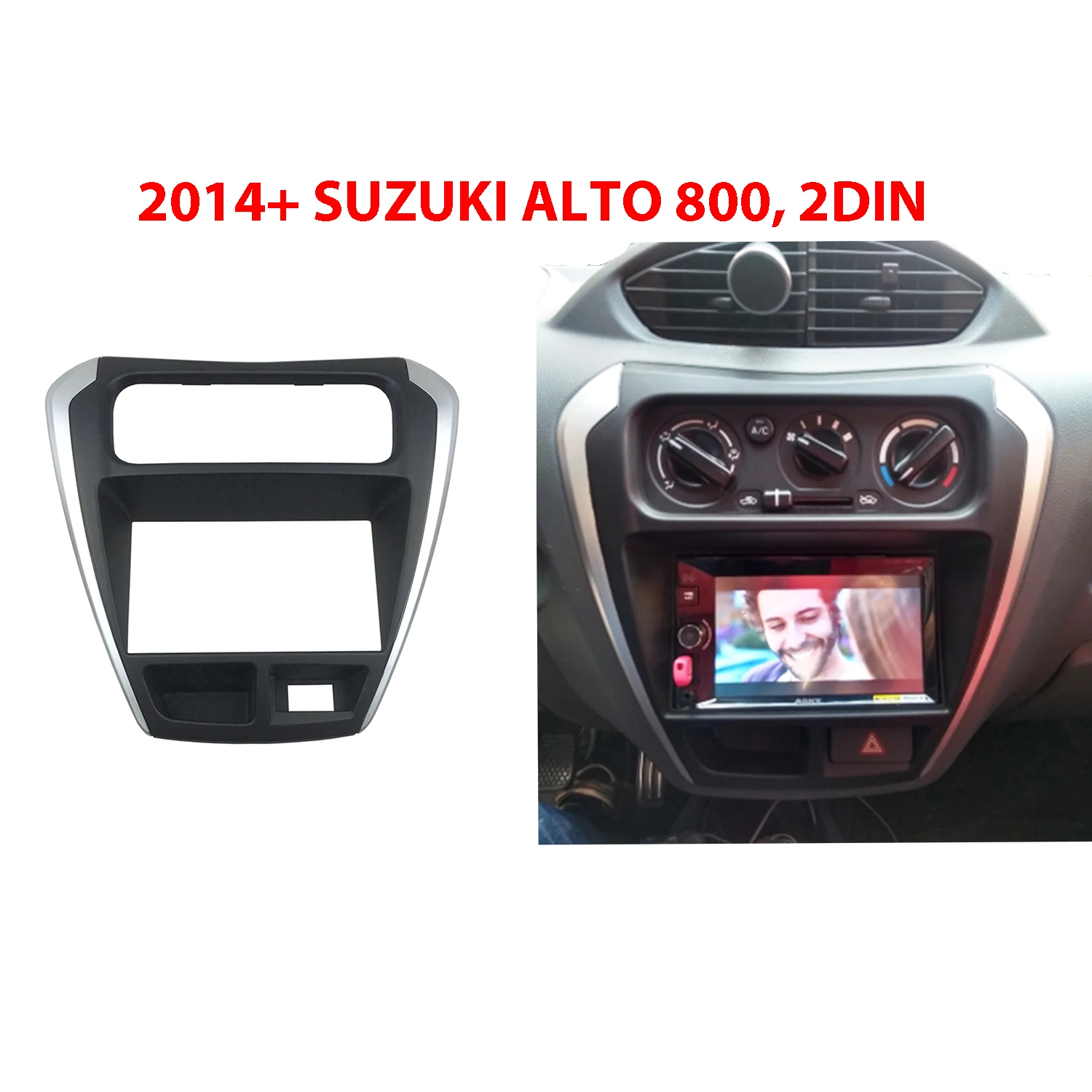 7 Inch Double Din Fascia for SUZUKI-Maruti Alto 800 2014+ Radio DVD Stereo CD Panel Dash MountingTrim Kit Frame