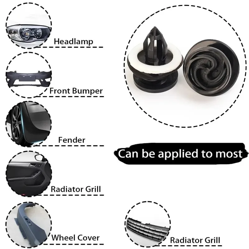 Car Door Panel Buckle Push Card Clips Auto Rivets Inner Molding Upholstery Fastener Suitable for Audi Volkswagen OE: 8E0-868-243