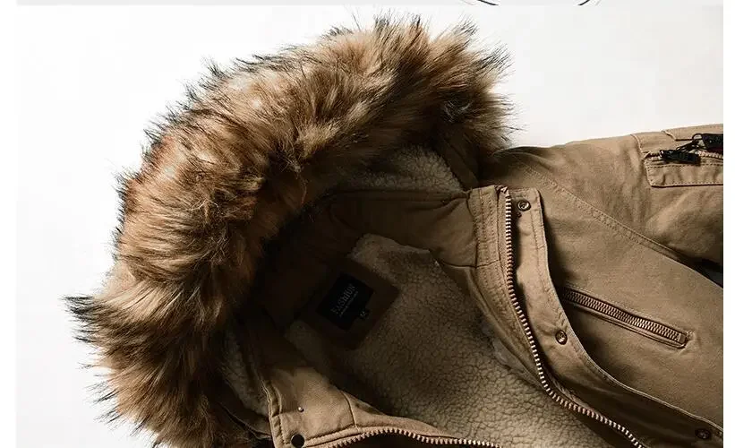 Männer lange Winter mäntel mit Pelz kragen Daunen jacken warme Parkas hochwertige männliche Outdoor-Kapuzen-Freizeit jacken lange Mäntel 4x