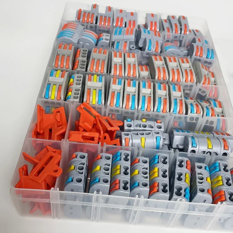 64/81/142PCS Wire Connector Electric Cable Led Strip Connectors Mini Cage Spring Universal Compact Quick Wiring Conductor