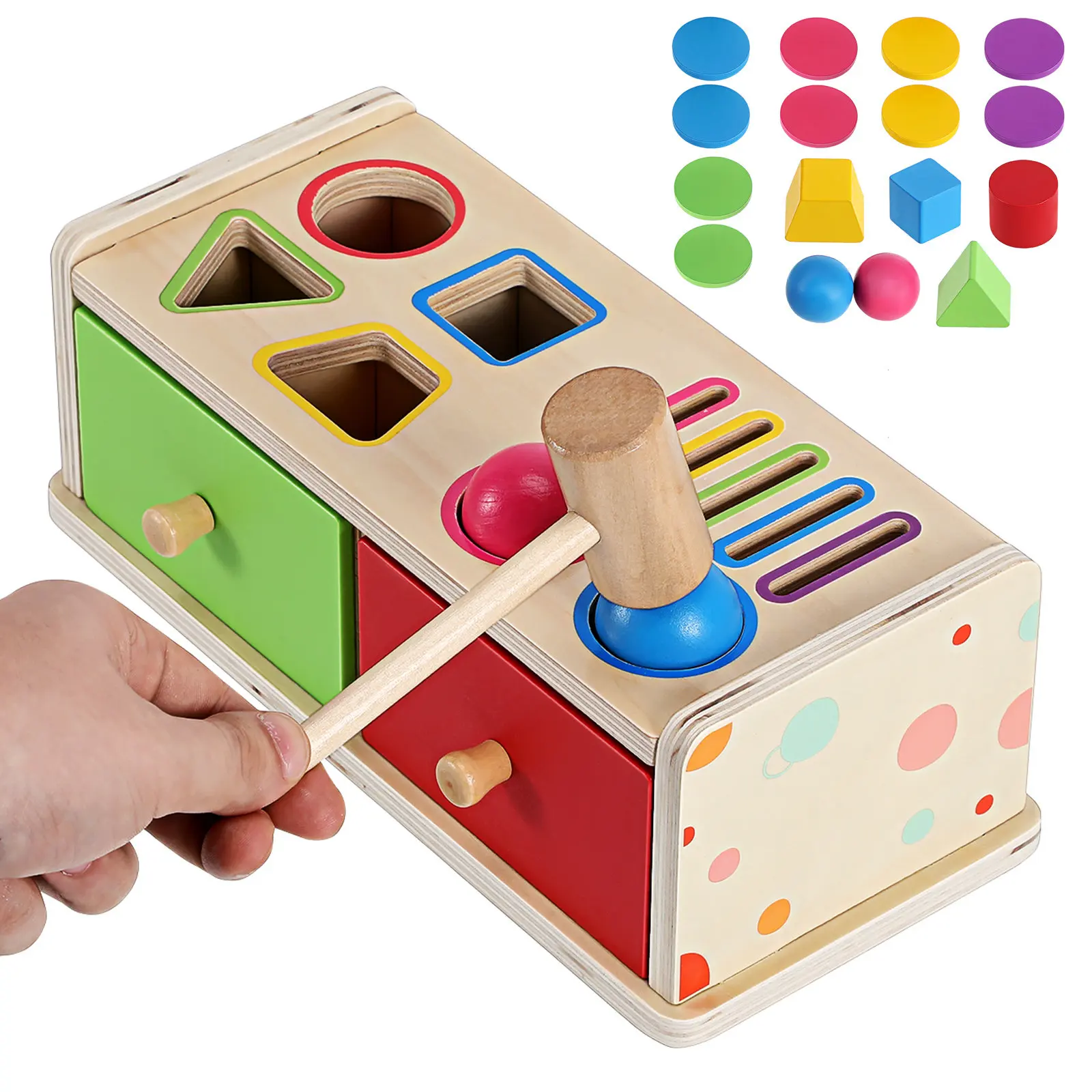 

Montessori Wooden Color Shape Sorting Box Sorting Game Cognitive Development Early Learning Kids Educational Puzzle Matching