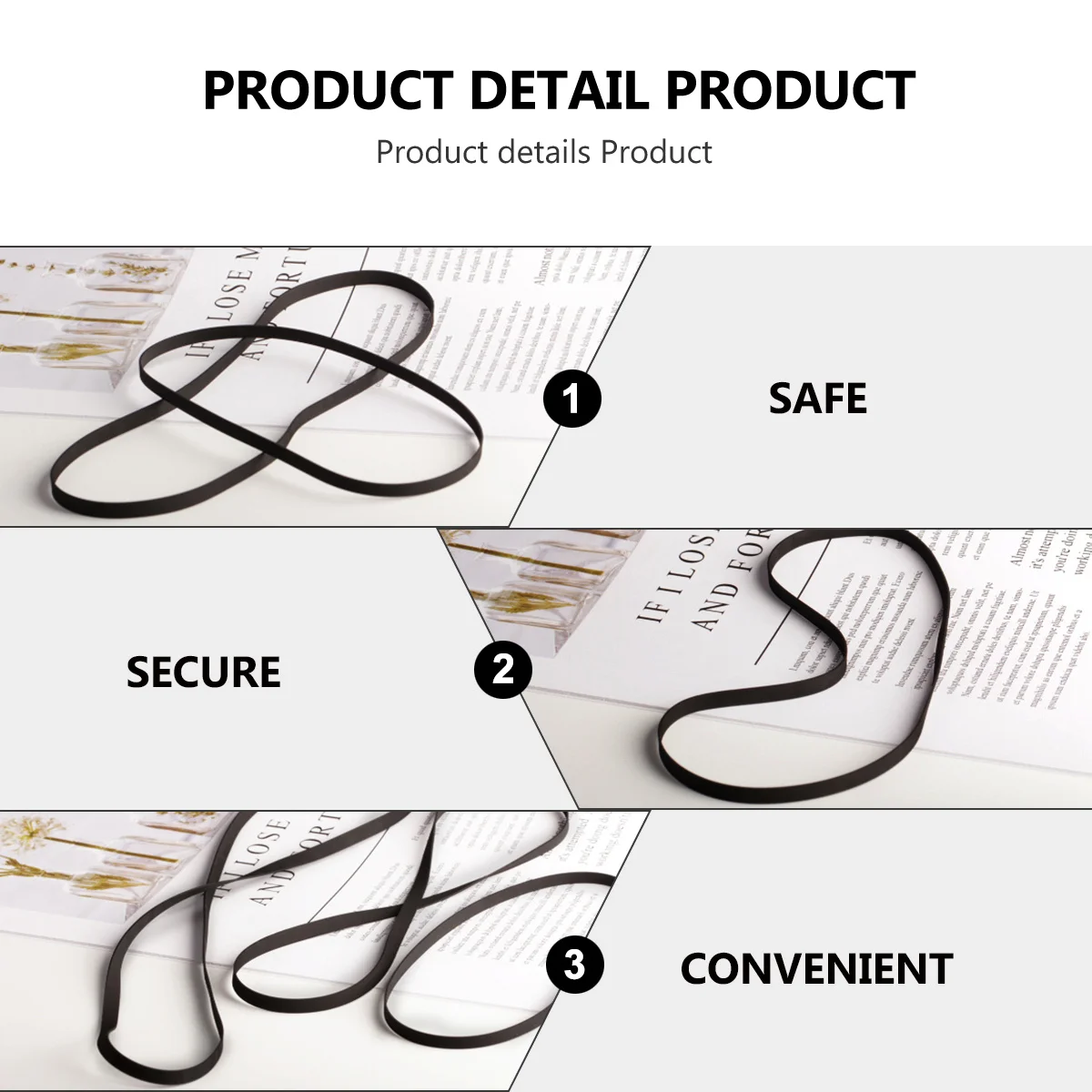 

2Pcs Black 5Mm by 71Mm Replacement Recorder Belt Heavy Duty Cassette Tape Machine Belt for Cd Player Turntable Repair