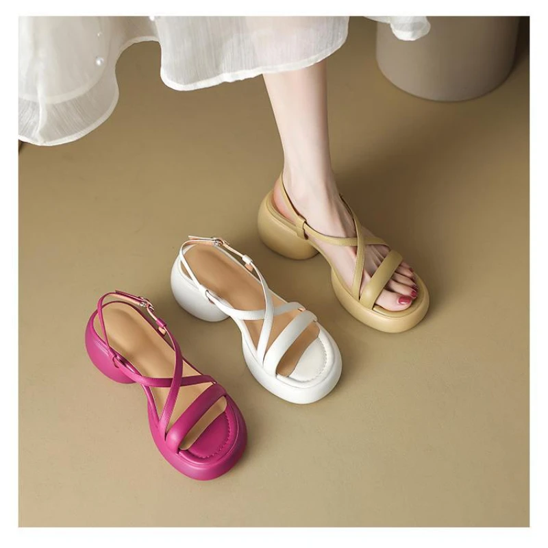 Sandalias French Platform Women Sandal Summer 2023New Thick Heel Sandal with Open Toe High Heels Designer Shoe Luxury Women Shoe