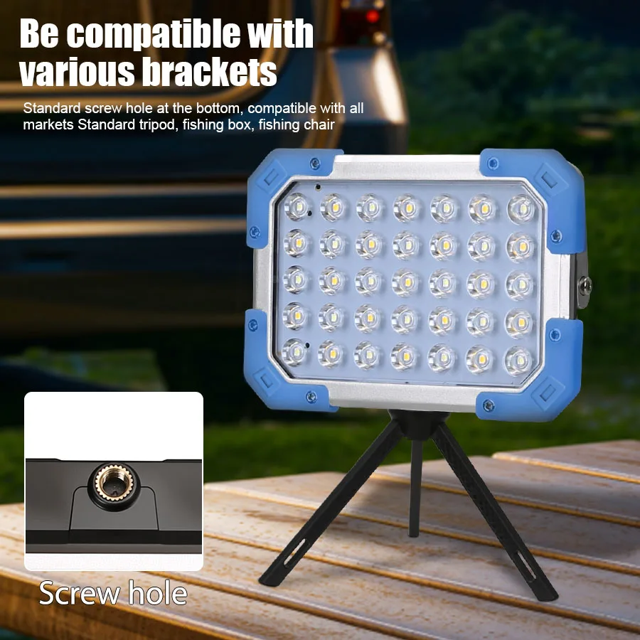 Powerful LED Work Light Type-C Rechargeable Lamp Outdoor Portable Camping Flashlight Built-in 3 18650 Battery Emergency Repair