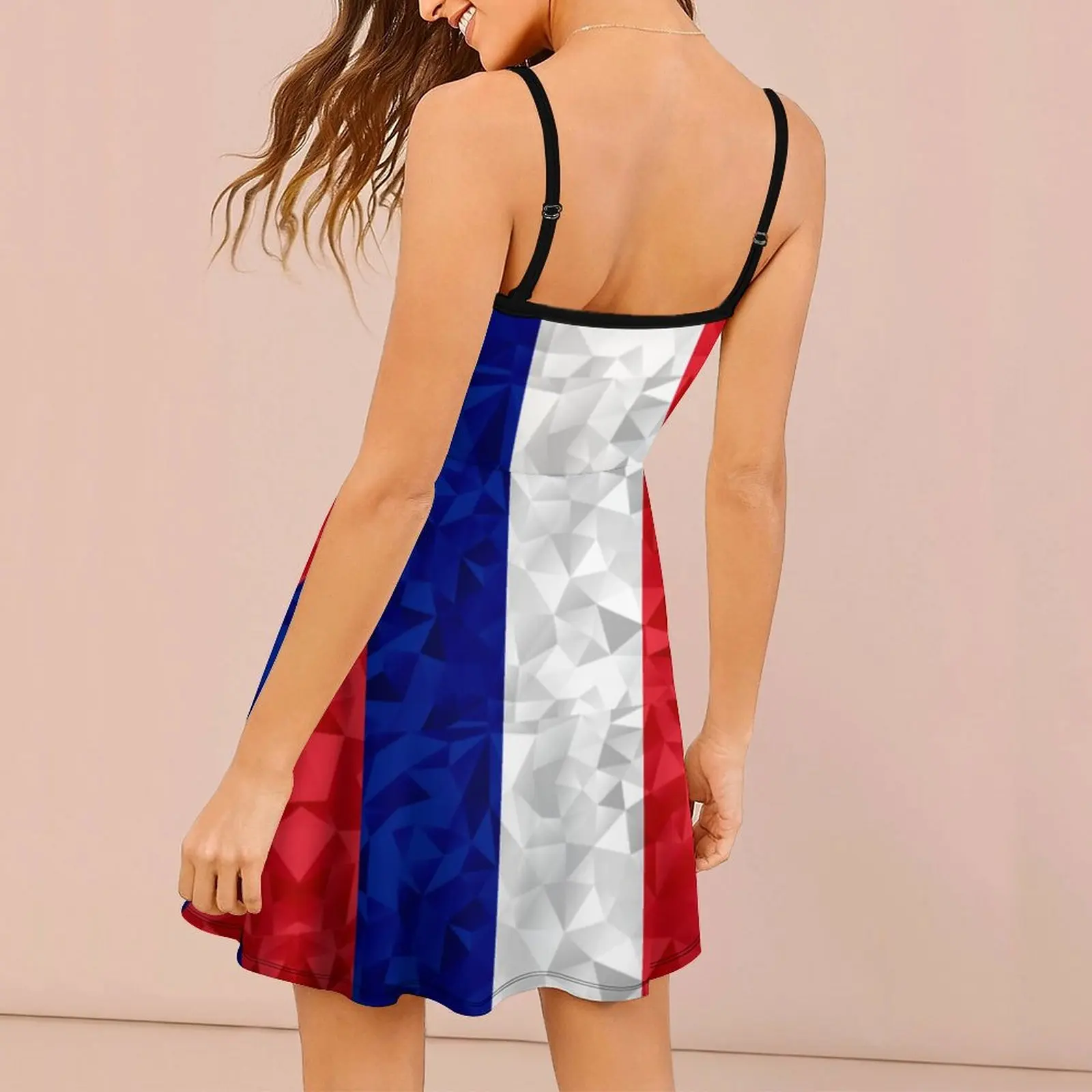 Vestido exótico de la bandera de Francia para mujer, Vestido con tirantes, vacaciones Vintage, estampado divertido, 20