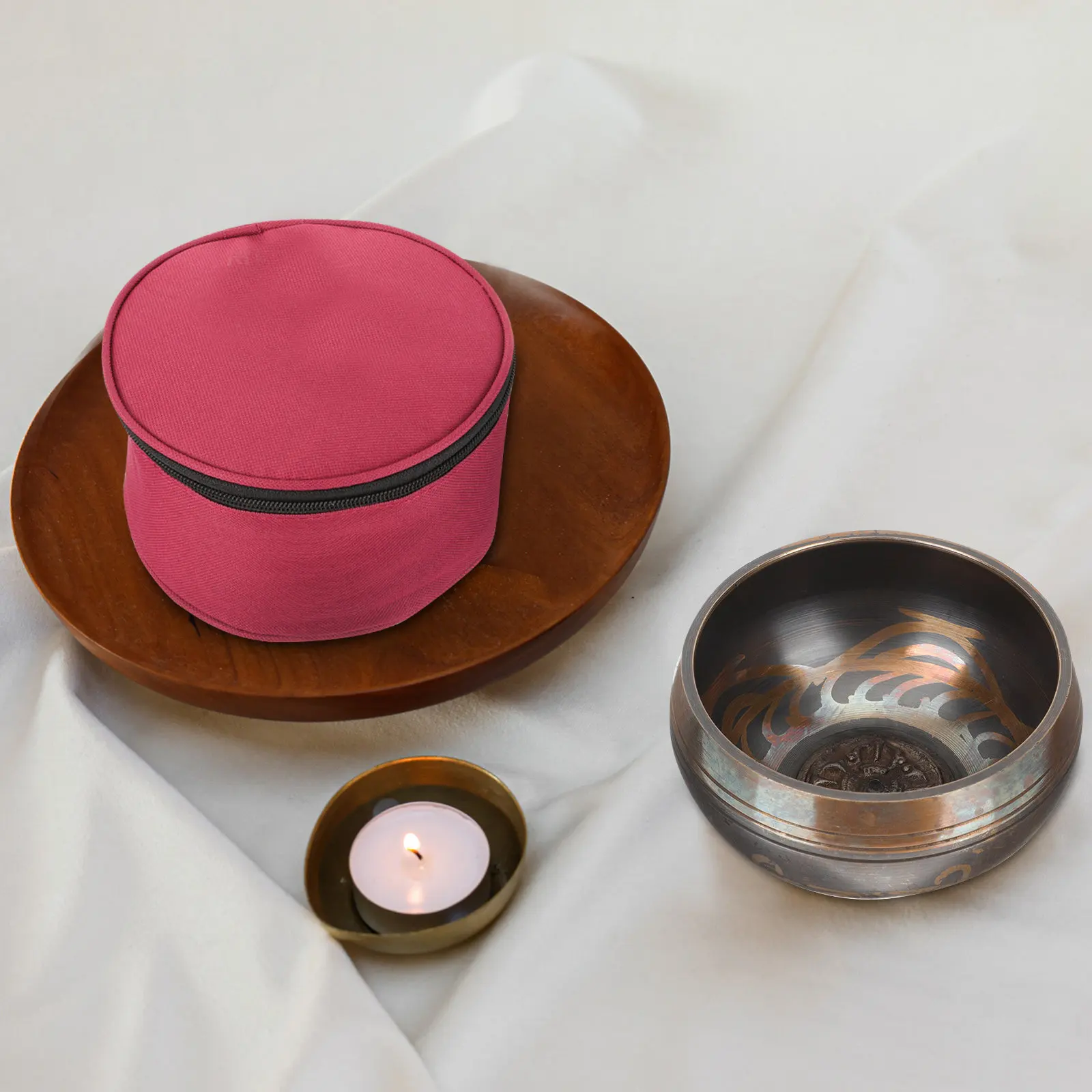 Tibetan Singing Bowl Holder Travel Case Exquisite Decorative Storage Pouch for Zen Mindfulness Meditation Bowl Protection