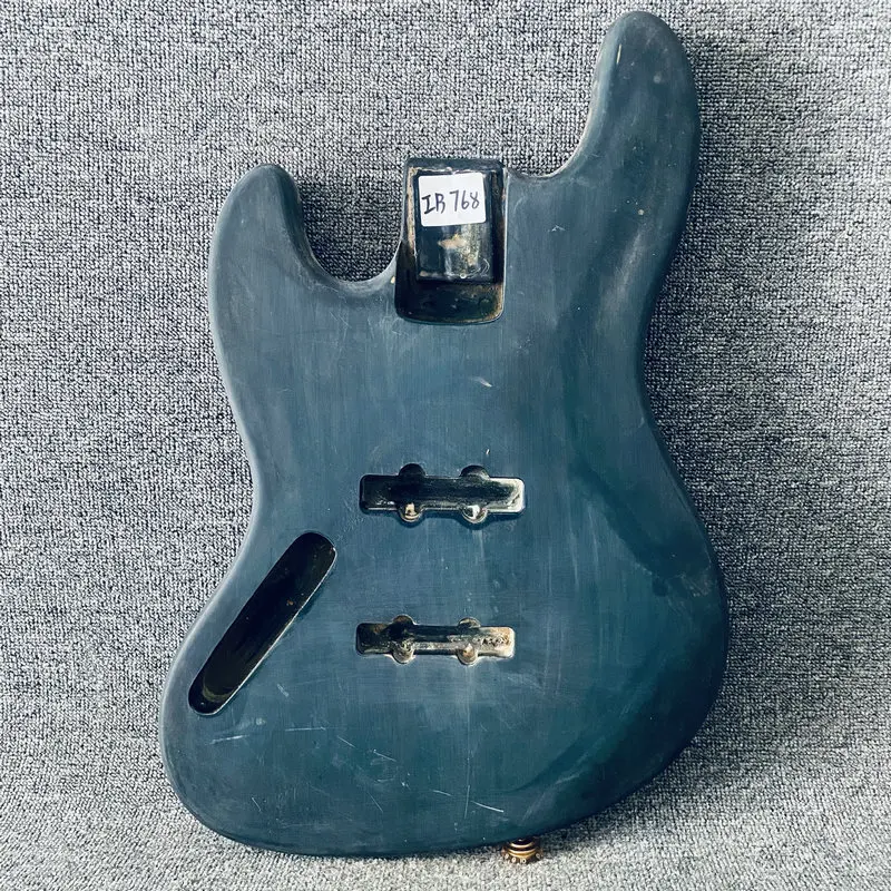 

IB768 Matte Black Color Left Hand Jazz Bass Semi Finishing Electric Bass Body Surface Dirty Damages DIY Replace Guitar Parts
