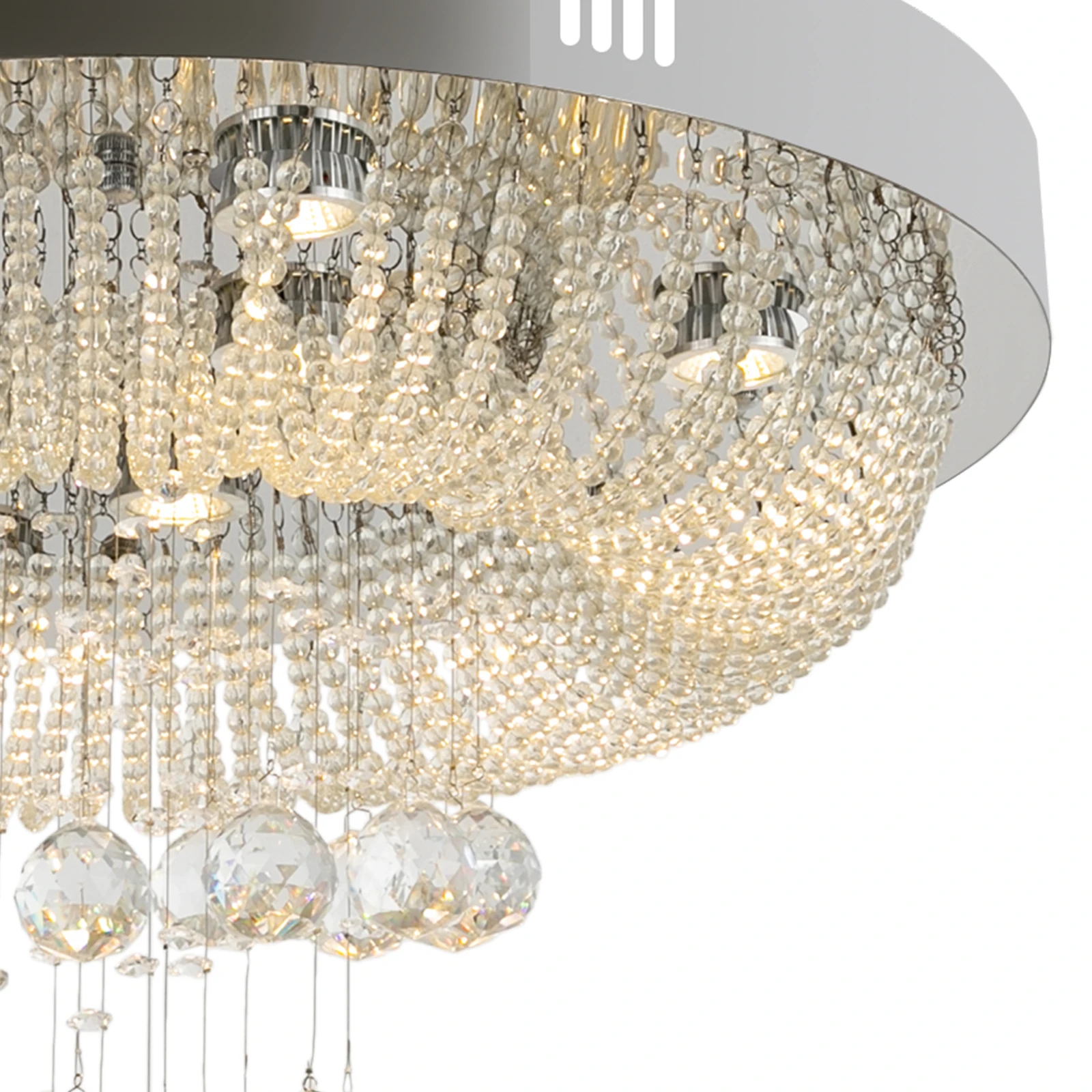 Crystal Ceiling Light 9*LED Crystal Chandeliers Modern Crystal Ceiling Lamp with 3 Light Colors 5W GU10 Spotlights