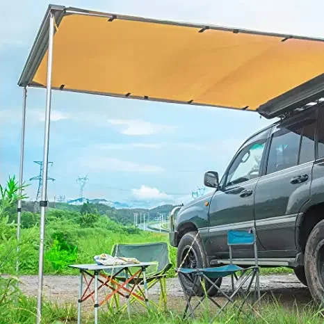 Outdoor Camping Travel PU2000mm UV50+ Shade SUV Car Side Awning Rooftop Pull Out Tent Shelter