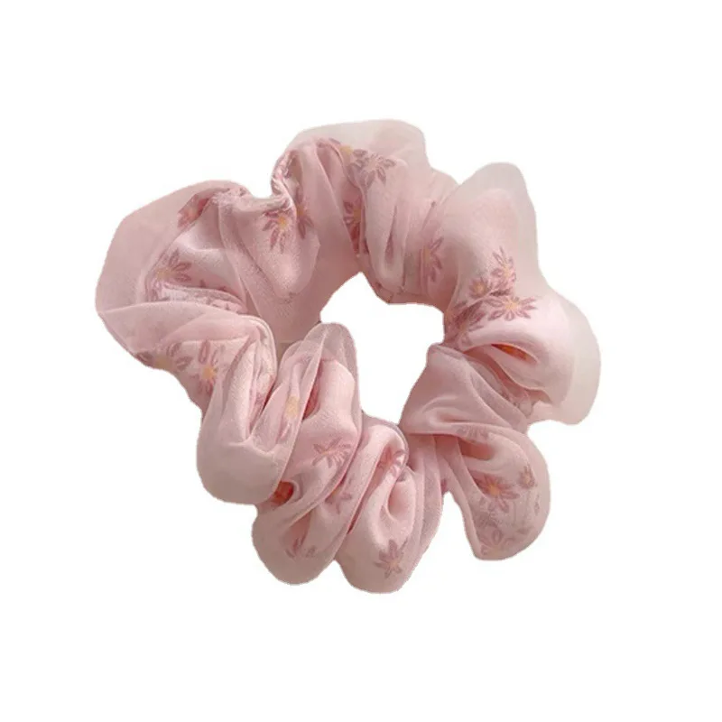 AISHG New Fashion Mesh Flower Hair Ring Women Korean Sweet Cute Rubber Band Hair Rope Girl Temperament Hair Accessories