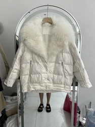 Women's Wash free coat Down Jacket With Real Fur Down Coat Women 2023 Natural Woolen Fur Collar Winter Feather Coat