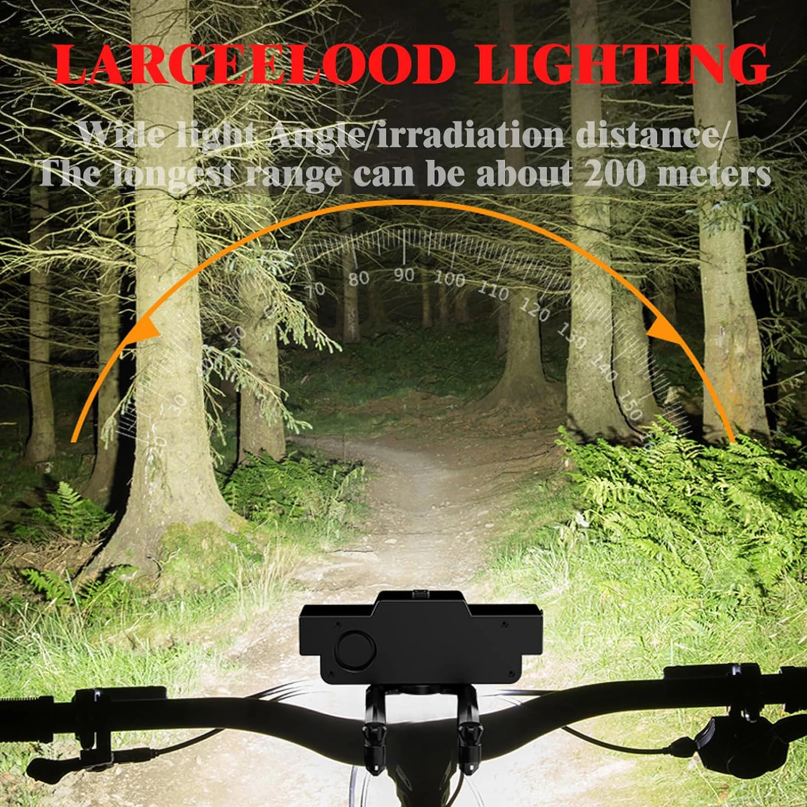 

9 LED Front Warning Flashlight IPX5 Waterproof 2In1 Bicycle Lights Power Display Shockproof Bike Lamp Outdoor Cycling Equipment