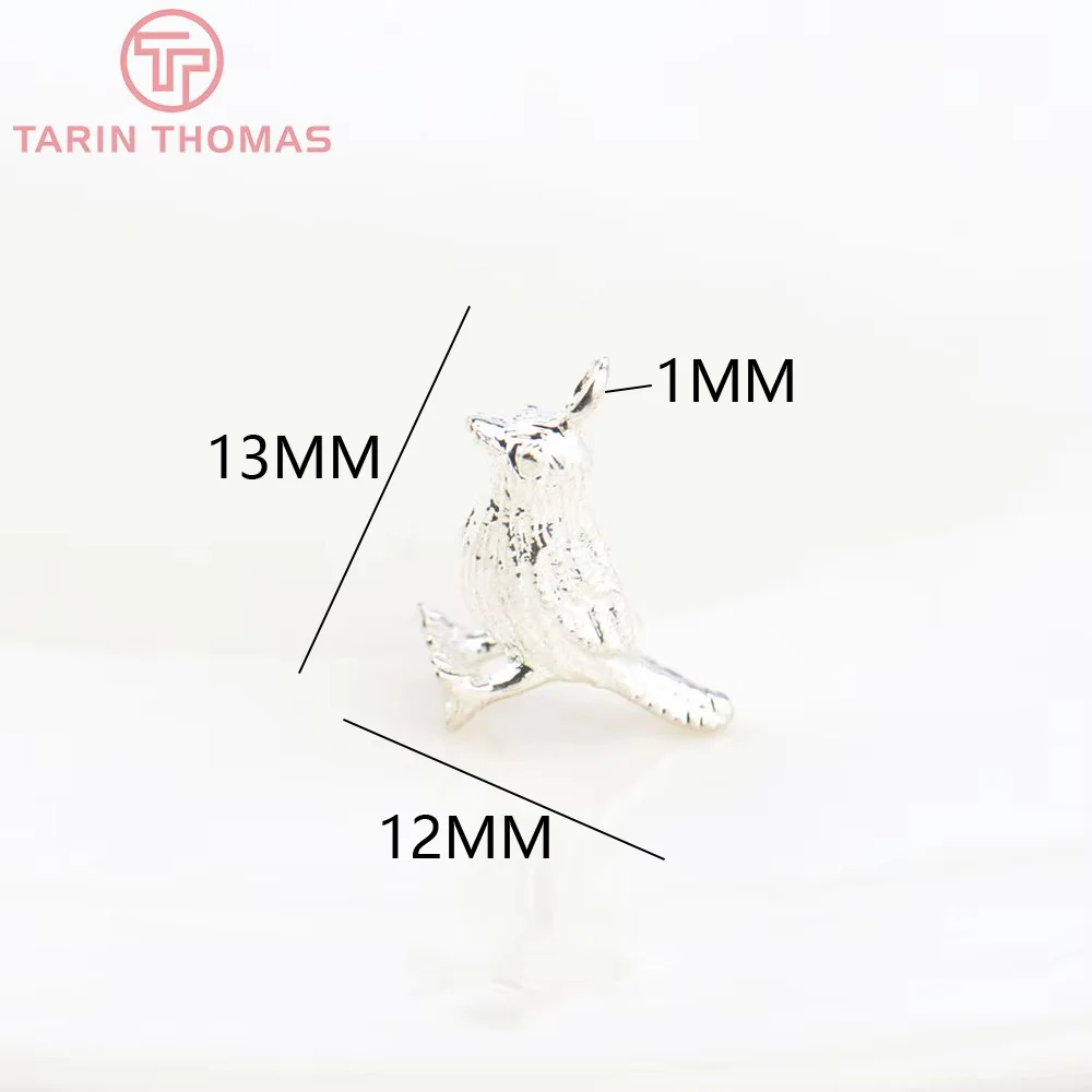 (1536) 6PCS 13x12MM 24K Gold Color Brass Birds Sparrow Shaped Charms Pendants High Quality Diy Jewelry Accessories Wholesale