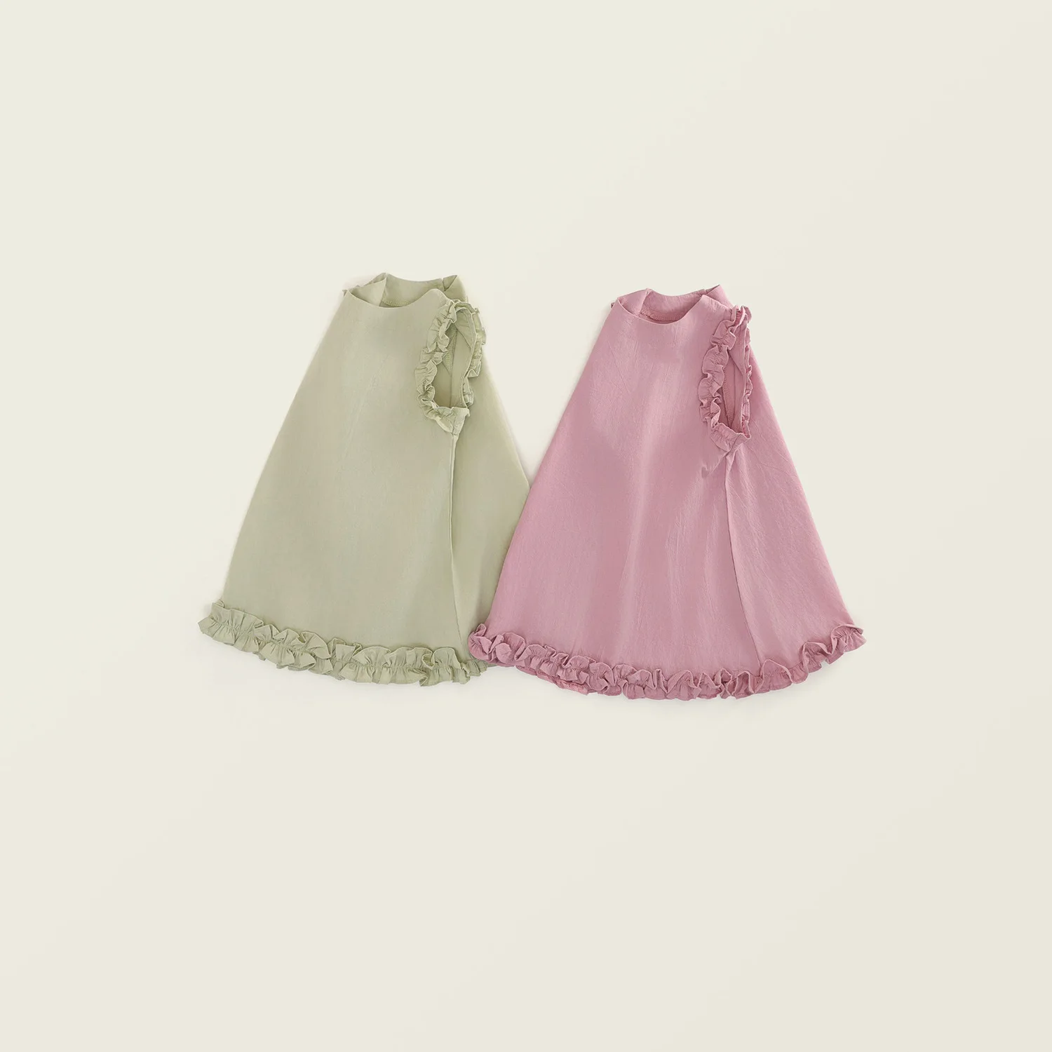 Children's Pure Cotton Auricularia Lace Dress 2024 Summer Girl Korean Edition Sweet Style Solid Color Sleeveless Tank Top Dress