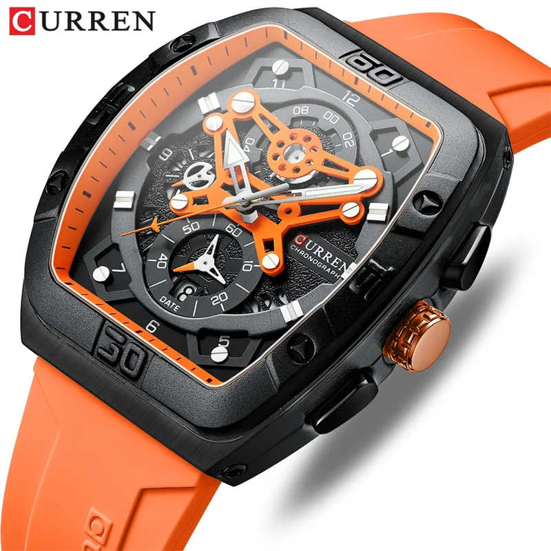 Curren 8443 Men\'s Watch Fashion Waterproof Multi-function Chronograph Clock Calendar luminous Quartz Watches reloj hombre