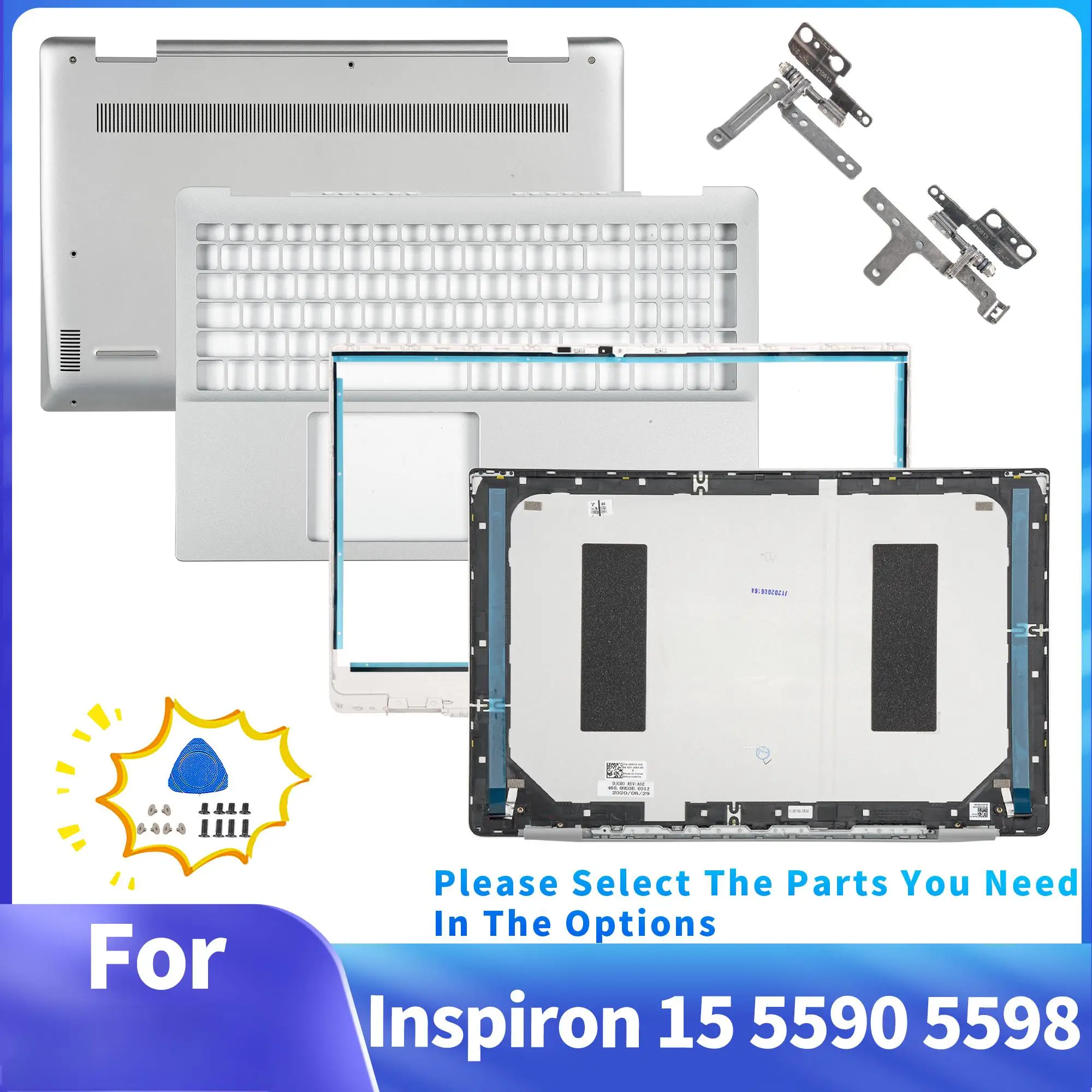 

Cover For Inspiron 15 5590 5598 P88F Back Cover 039T35 Bezel 0H8G80 Palmrest 0NKKXH Bottom Case 0KHGWH Hinges Repair 15.6inch