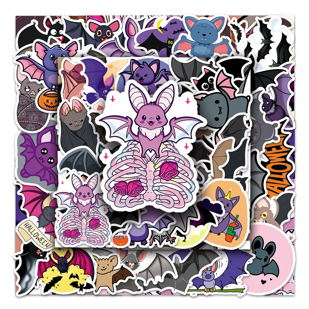 50pcs Animals Bat Stickers For Suitcase Scrapbook Phone Laptop Notebooks Stationery DIY Vintage Sticker Scrapbooking Supplies