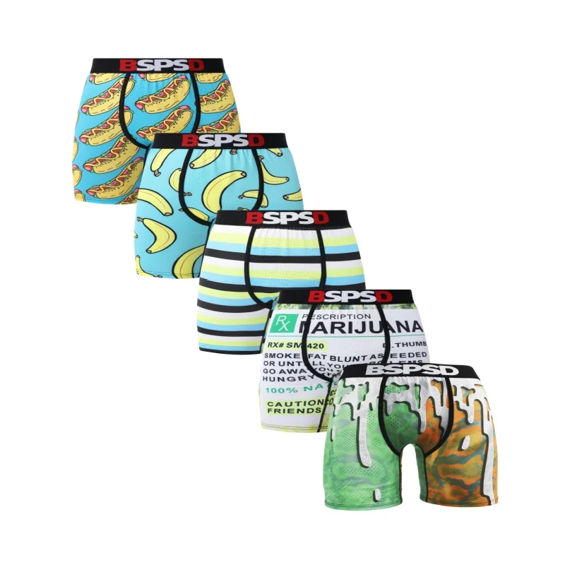 

Мужские трусы-боксеры (5 шт.), комфортные, дышащие, для плавания, большие размеры S-2XL, мужские трусы-шорты, мужские боксеры-брифы