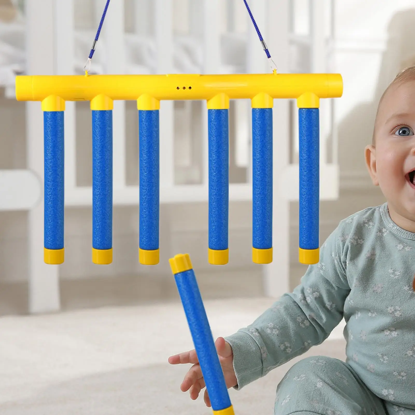 Falling Sticks Game Falling Sticks Catching Game Hand Eye Coordination Reactivity Training for Kids Yellow and Blue  Adjustable