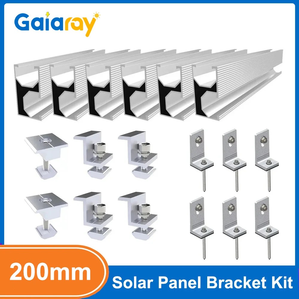 Solarpanel-Montageschienen-Kit: Photovoltaik-Aluminium-Solarschienen mit 30mm und 35mm Mittel- und Endklemmen für Schindeldächer