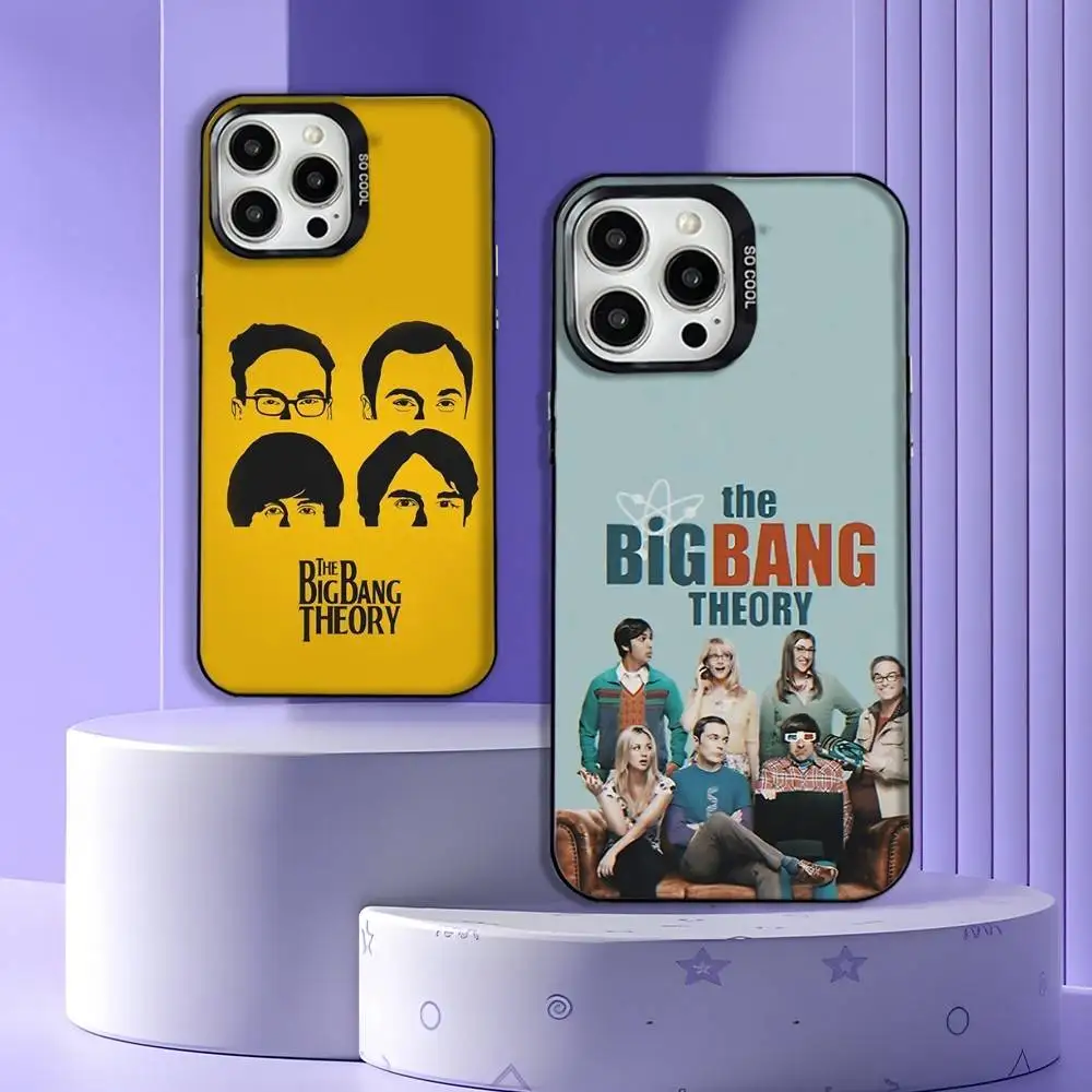 

TBBT The Big Bang Theory Phone Case For iPhone 16,15,14,13,12,11,Mini,Pro,E,MAX Gray Matte Silicone Black Cover