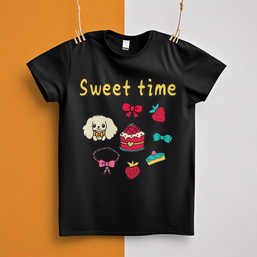 

Sweet Time Graphic Women's T-Shirt Streetwear SpringSummer Trendy Design Fast Ship