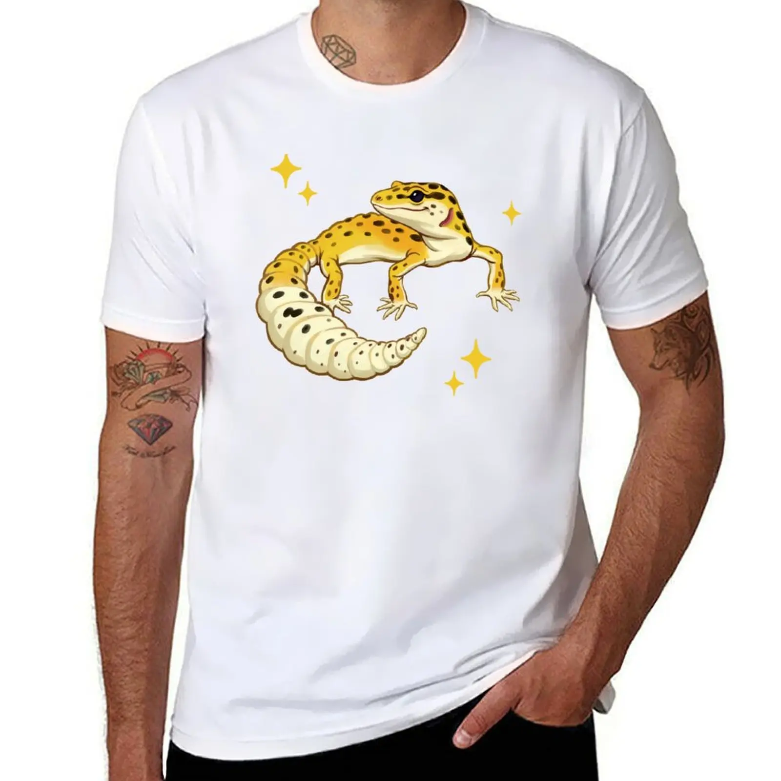 

Lazy Gecko Pattern T-Shirt t shirts for man cotton t shirt man cotton T-Shirt