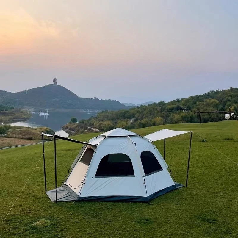 

Hexagonal Sunshade Camping Tent Light-Weight Windbreaker Camping Tent Folding Automatic Waterproof Carpa De Viaje Outdoor Gear