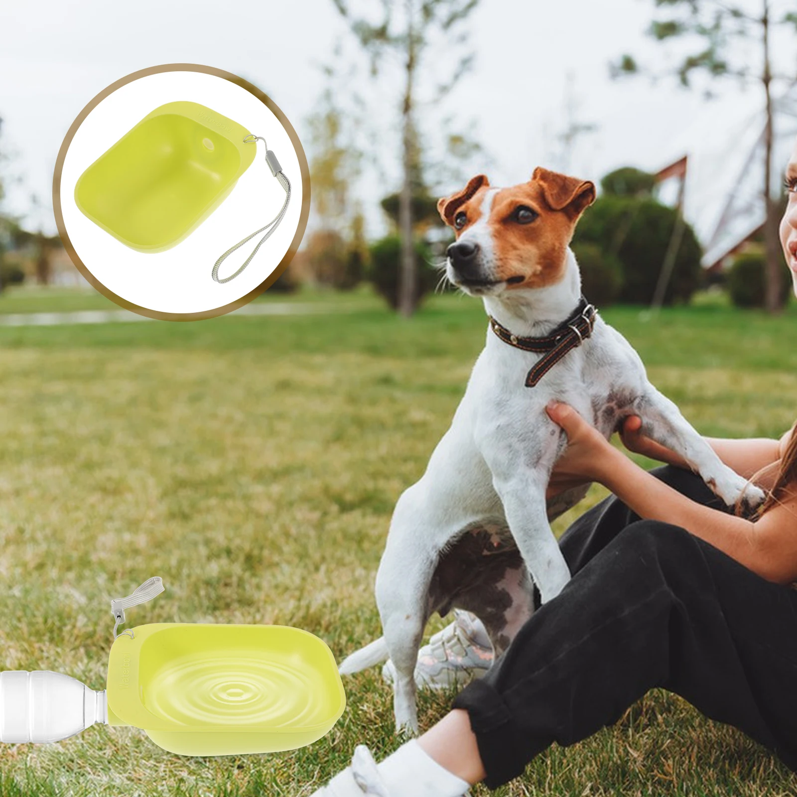 

Pet Water Feeder Light Green Portable Dog Bowls Outdoor Bottle Accessories Splashproof Travel Drinking Fountain Small Capacity