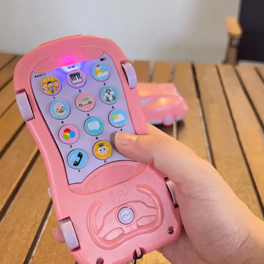 Fashion Phone Toy  Burrs Free Compact Telephone Toy  Parent-child LED Light-up Projection Toy