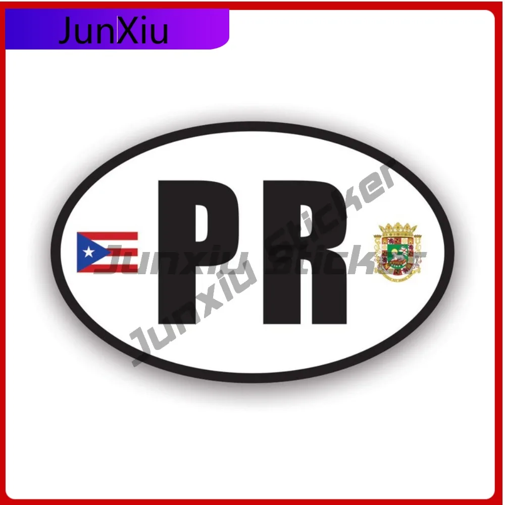 

Puerto Rico Oval Fade Resistant Weather Resistant Cartoon For Bumper Motorcycle Rear Windshield Easy To Remove No Residue Decor