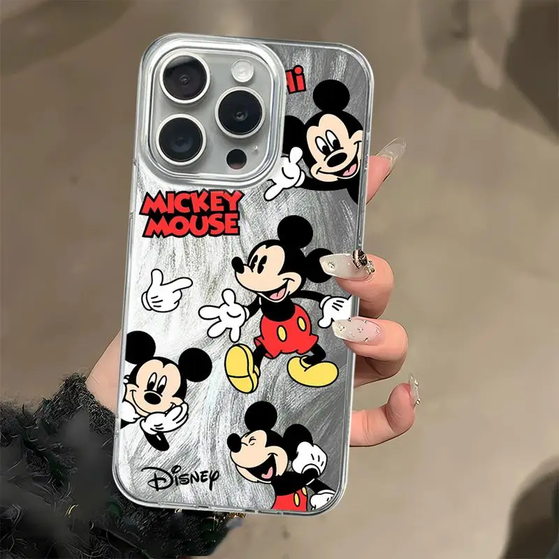 Disney Mickey Minnie Mouse Luxe Hoesje Voor Apple Iphone 15 11 13 14 Pro Max 12 15 7 8 Plus X Xs Xr Veren Garen Telefoonhoes