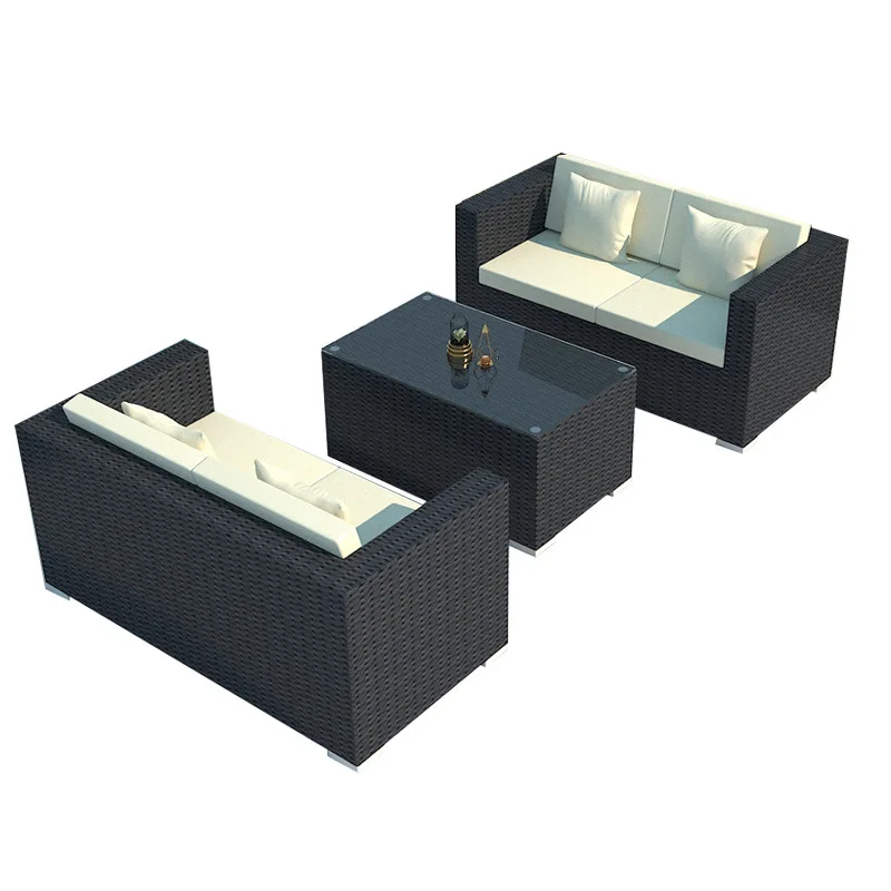 

Outdoor sofa, courtyard terrace balcony, leisure living room combination, rattan art