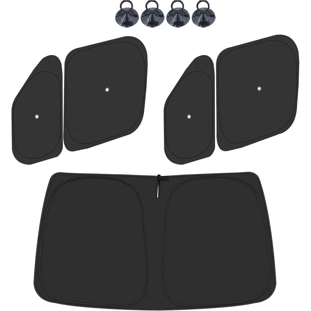 

Windshield & Side Window Sun Shade for 2014-2025 Dodge RAM ProMaster Full Size Cargo Van, Foldable Window Sunshade Sun Visor Pro