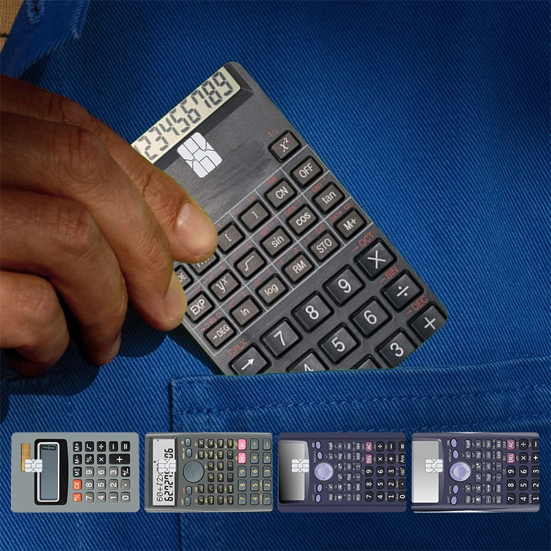 Retro Calculator Cover Skin Sticker For Credit Card Bank Debit Bus Card Front Side