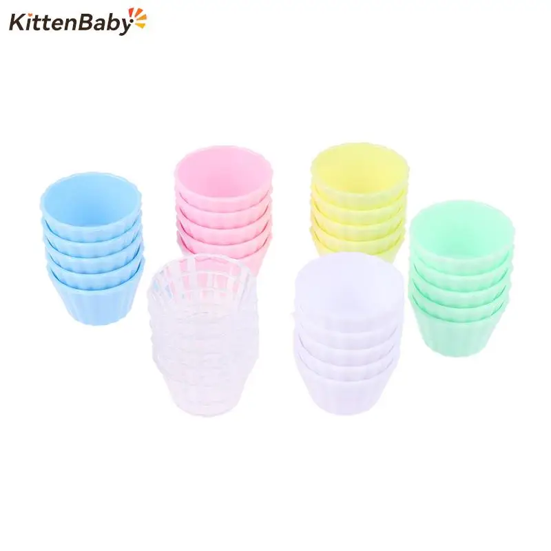 5Pcs/lot Dollhouse Mini Egg Tart Cups Dollhouse Simulation Cake Cup Toys Dolls House Kitchen Decor Accessories