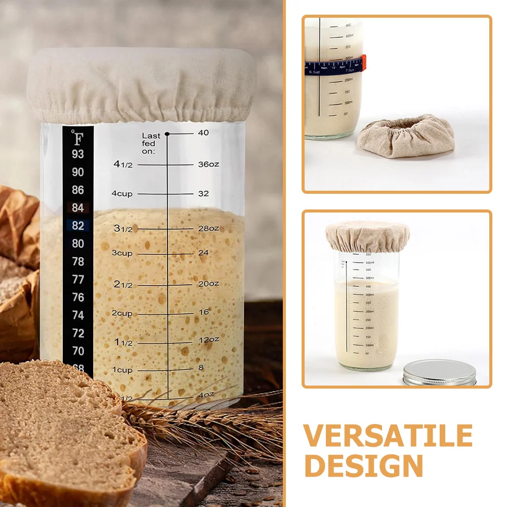 

6pcs Fermentation Jar Cloth Cap Proofing Lid For Sourdough Bread Glass Jars Storage Bottle Cover Kitchen Jar Protector