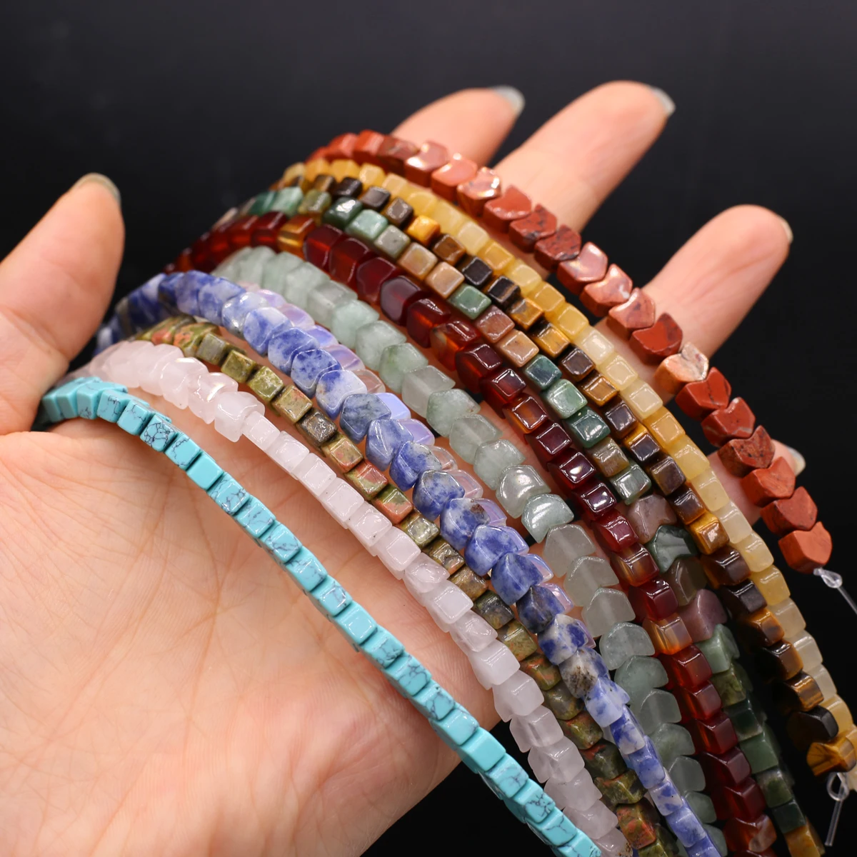 

Natural Stone Clear Quartz Unakite Sodalite Green Aventurine Beads Jewelry Making DIY Necklace Bracelet Accessories Gift 5x7mm