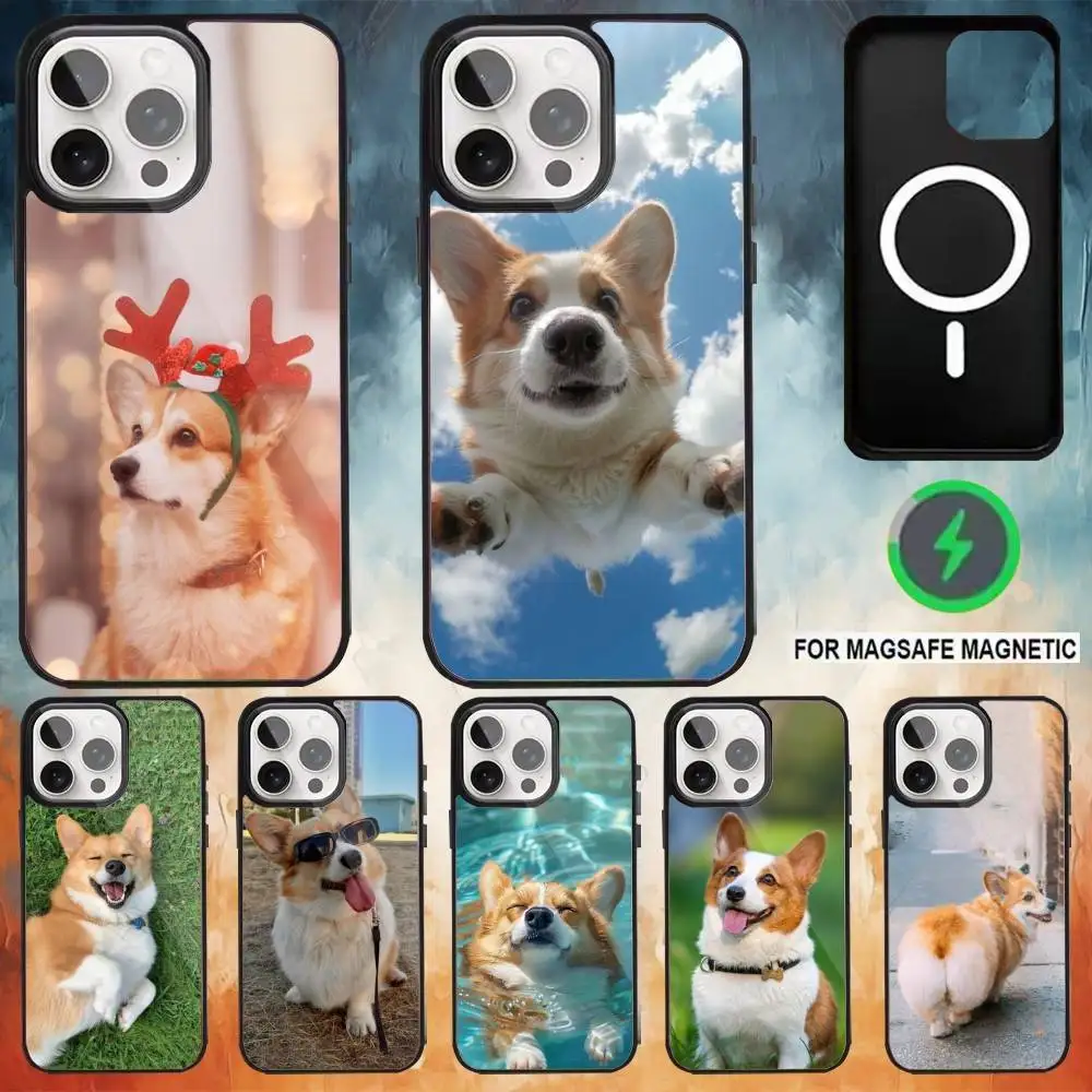 

Lovely corgi Phone Case For iPhone17,16,15,14,13,12,11 Plus,Pro Max Magnetic For Magsafe Wireless Charging