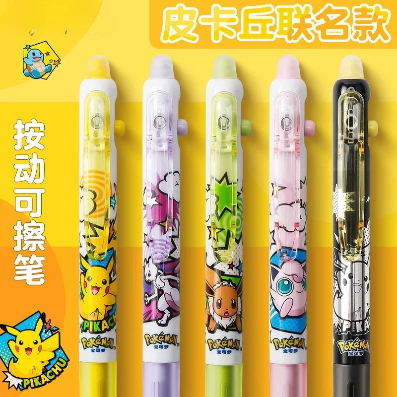 

Pokemon Series Cartoon Neutral Press Pen Erasable Pikachu Anime Gel Pen Quick-drying 0.5 Black Student Stationery Birthday Gifts