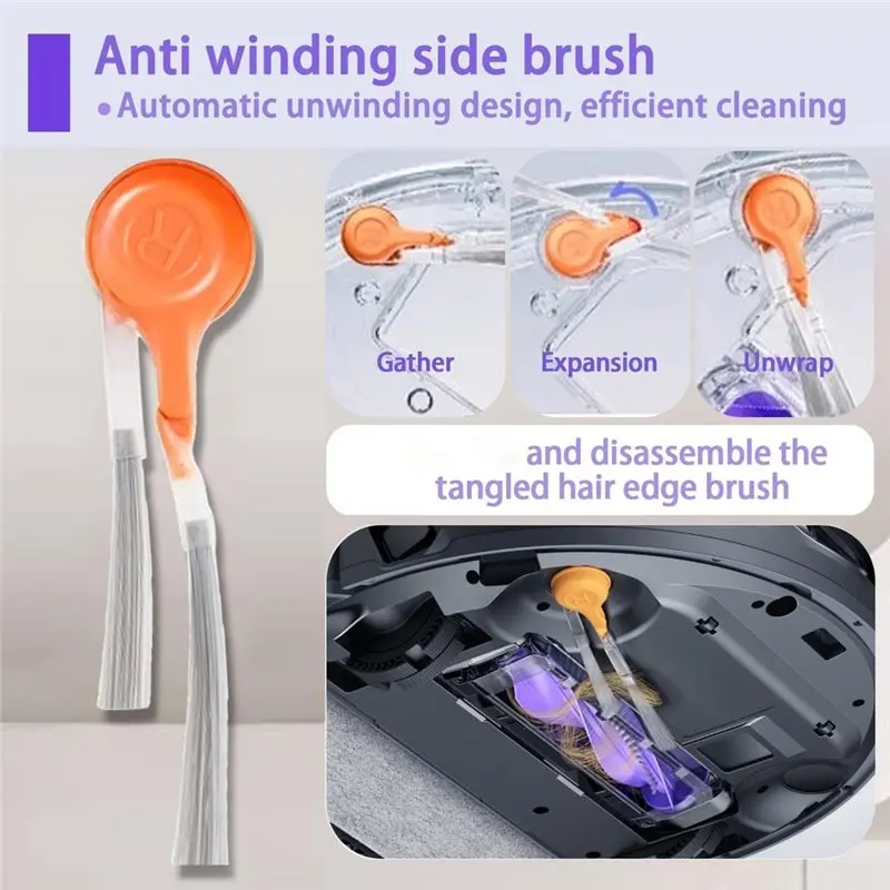 A84G-For NARWAL Flow 2 Replacement Accessories Kit- Main Brush, Mop Cloth, HEPA Filter For Robot Vacuum Cleaner Parts