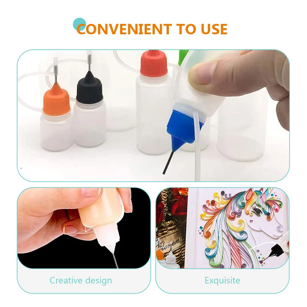 

10 Pcs Extrusion Bottle Glue Paint Mixing Bottles Simply Squeeze DIY Quilling Craft Needle Mini Quilting