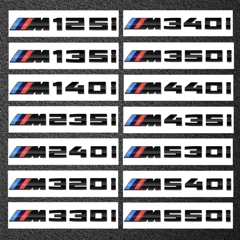 

For BMW M power new emblems badge logo M125i M135i M140i M235i M240i M320i M330i M340i M350i M440i M435i M530i M540i M550i ABS