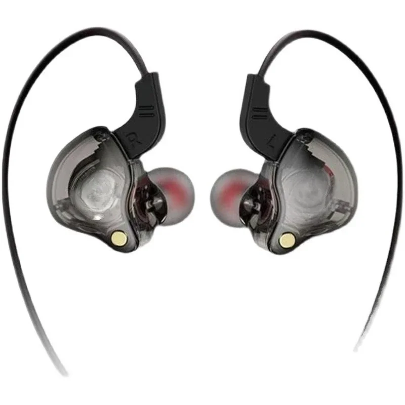 Monitor earplugs, mobile phone, computer network, karaoke sound card, ear hanging, black comfortable earphones, wired.
