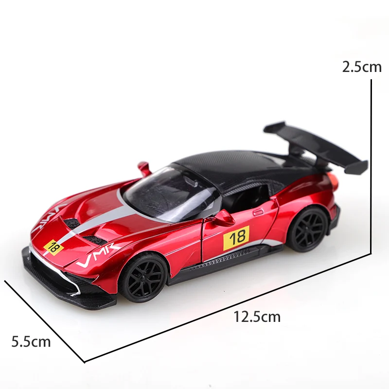 

(Corrugated Box) 1/36 scale replica of the Kony supercar, die-cast metal, pullback mechanism, the perfect birthday gift.