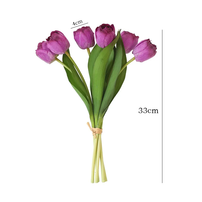 Luxury High Quality Moisturizing six-headed Bouquet Artificial Tulip Nordic Indoor Simulation Flower Wedding Home Decoration