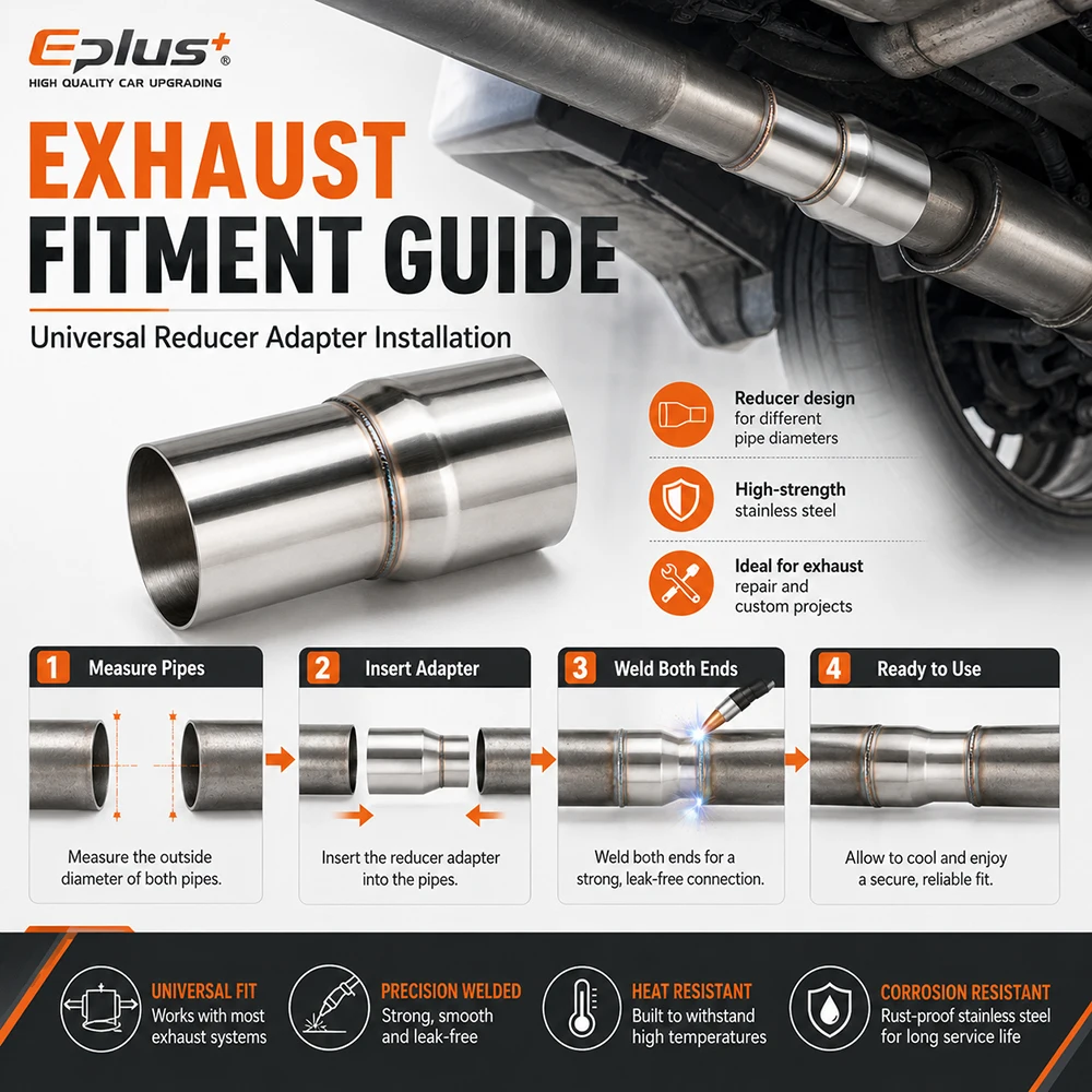 OD-Abmessung 32-66mm Edelstahl Auspuff Gerader Reduzieradapter Universeller Schweißanschluss für Auto und Motorrad – Detail 6