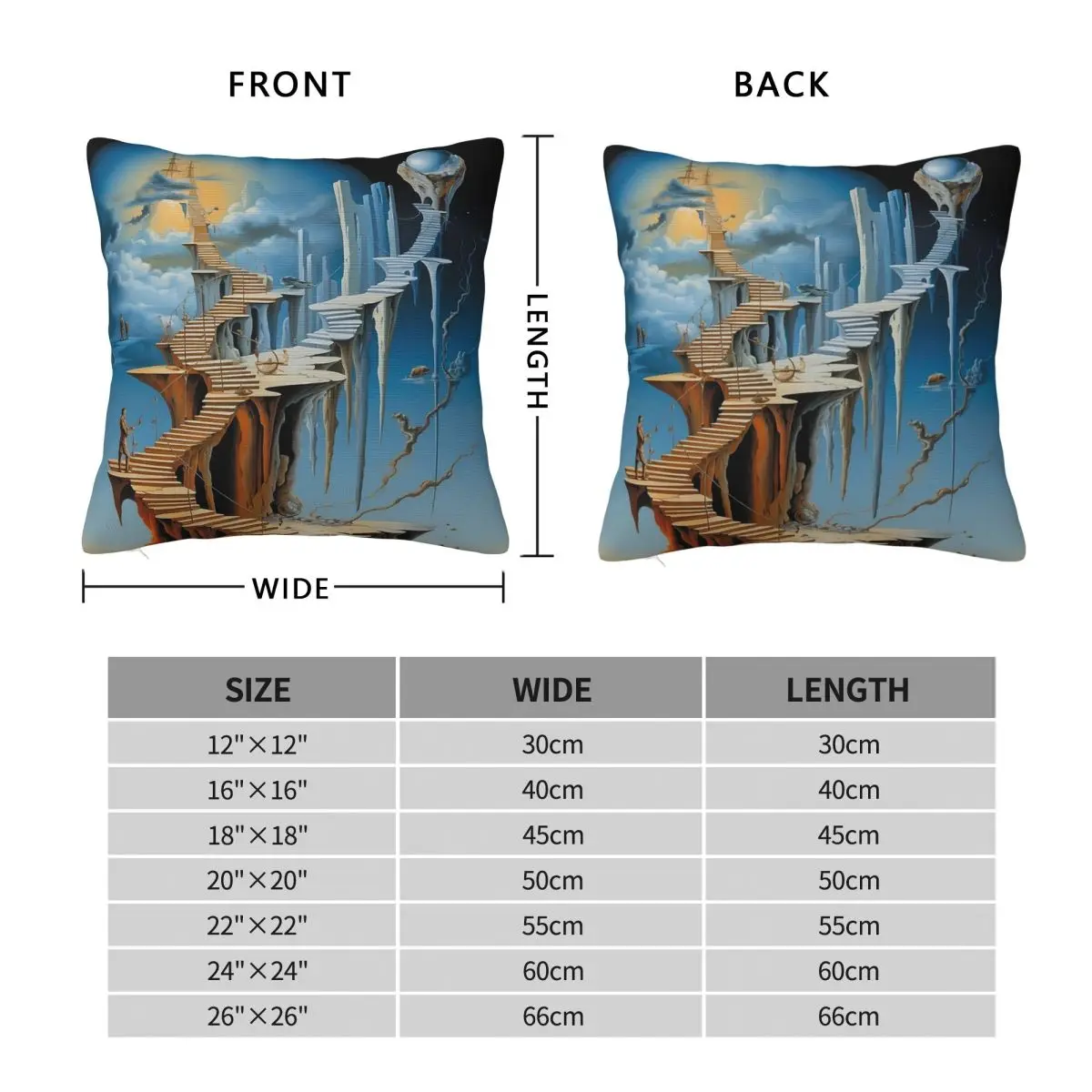 Salvador Dali Dreams Series 3 Square Pillowcase Polyester Linen Velvet Pattern Decorative Throw Pillow Sofa Seater Cushion Cover