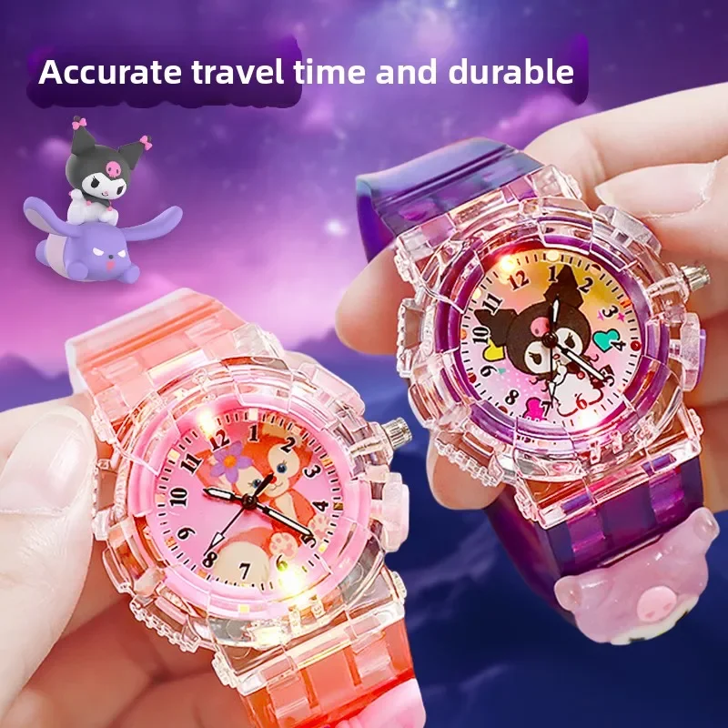 ساعة سانريو كورومي للأطفال - لعبة إلكترونية مضيئة لفتيات رياض الأطفال، فكرة هدية العيد